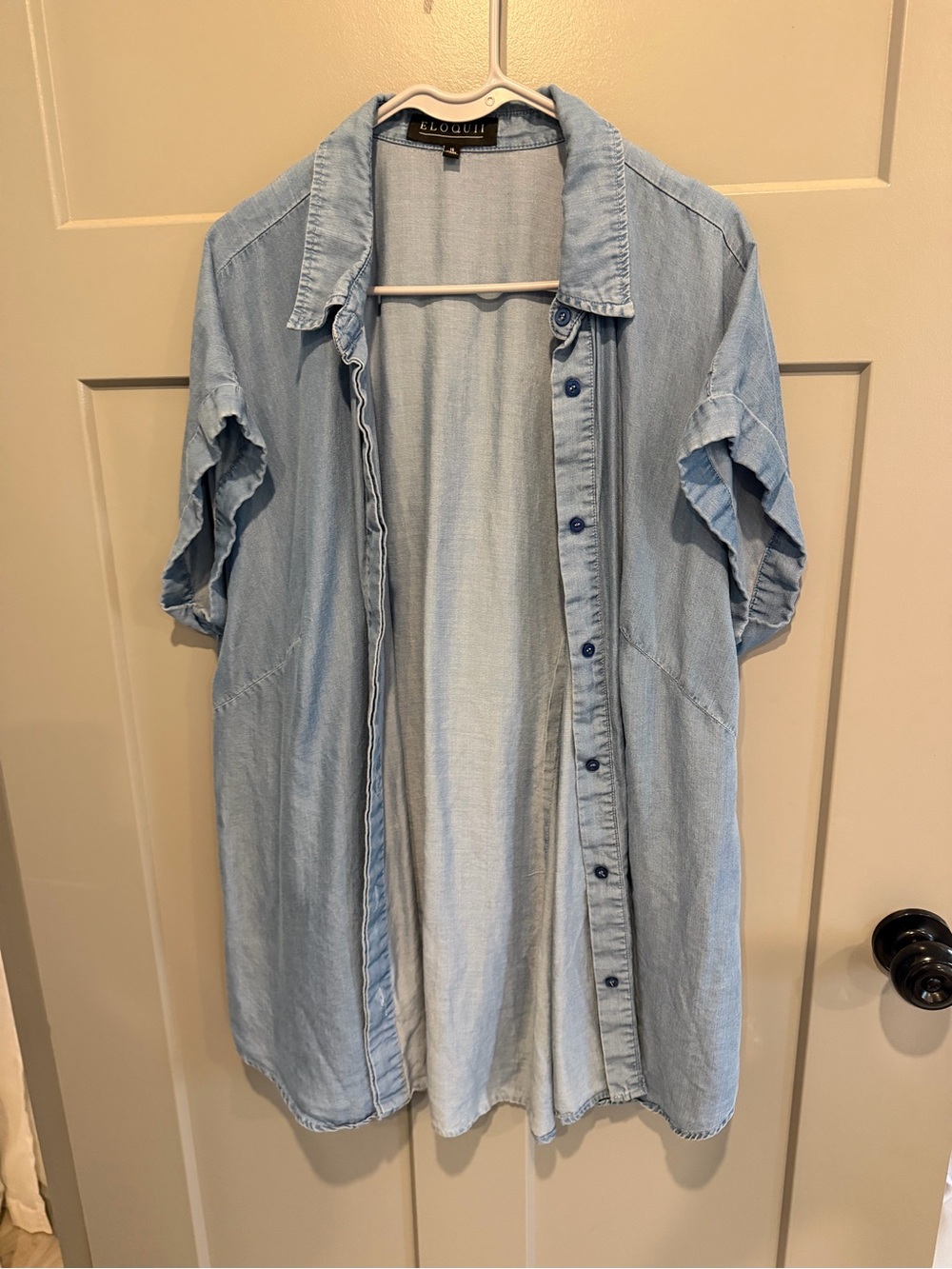 Eloquii Light Blue Denim Shirt Dress